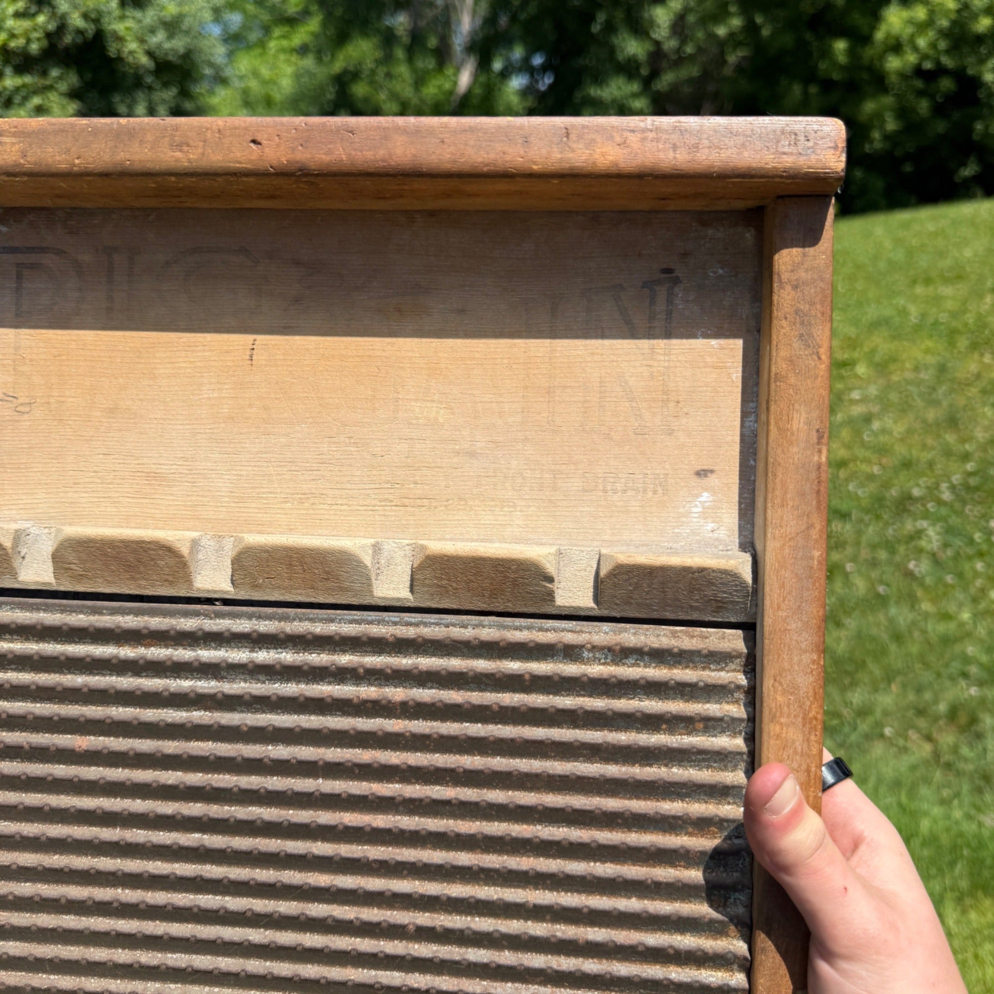 Antique Primitive Wooden National Washboard Laundry Room Decor No 829