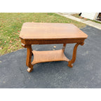 Vintage Oak Library Table w/ Single Drawer