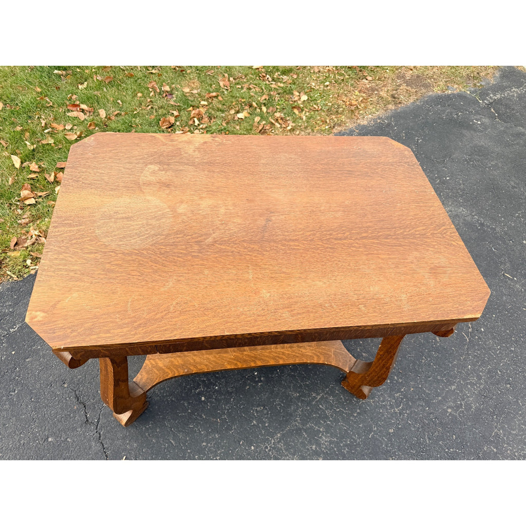Vintage Oak Library Table w/ Single Drawer
