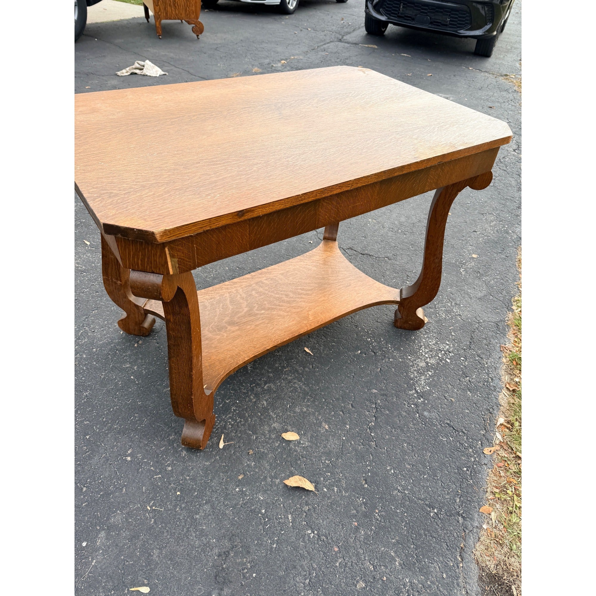 Vintage Oak Library Table w/ Single Drawer