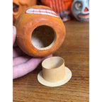 Antique German Halloween Composition Jack O' Lantern Apple Candy Container JOL