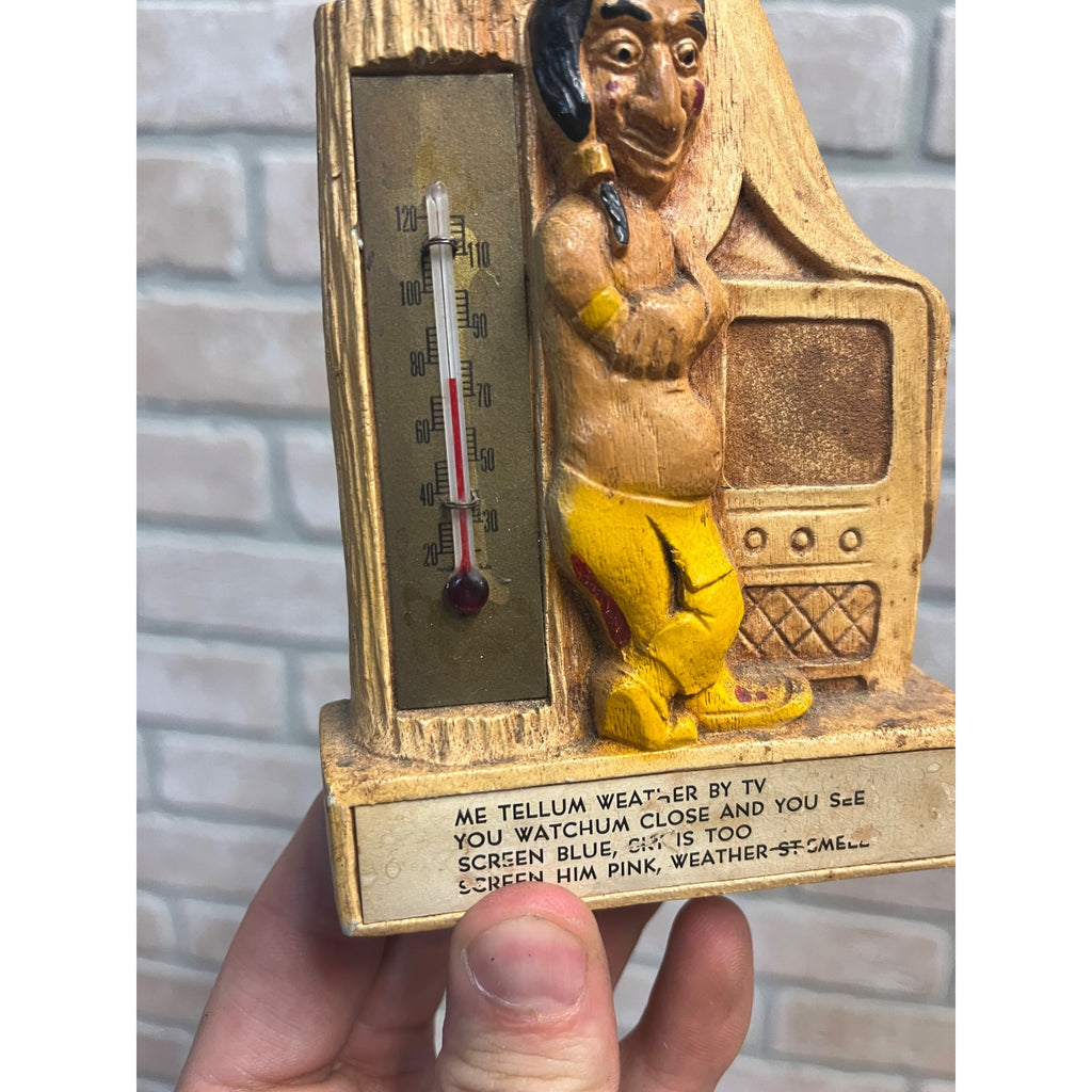 Vintage 1950s Native American Indian Souvenir Thermometer