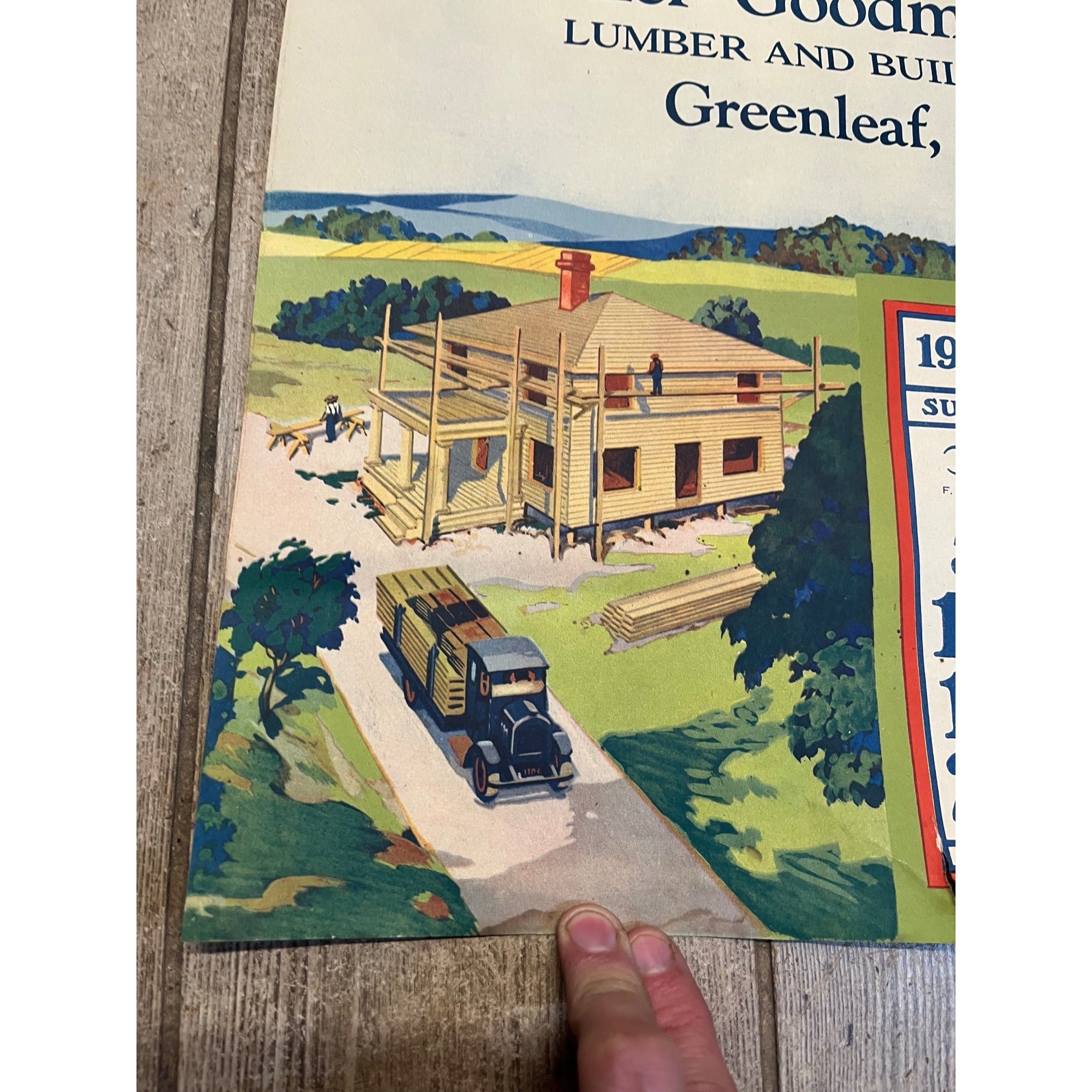 1920s Advertising Calendar Poster Fuller Goodman Farm Barn Dairy Scene