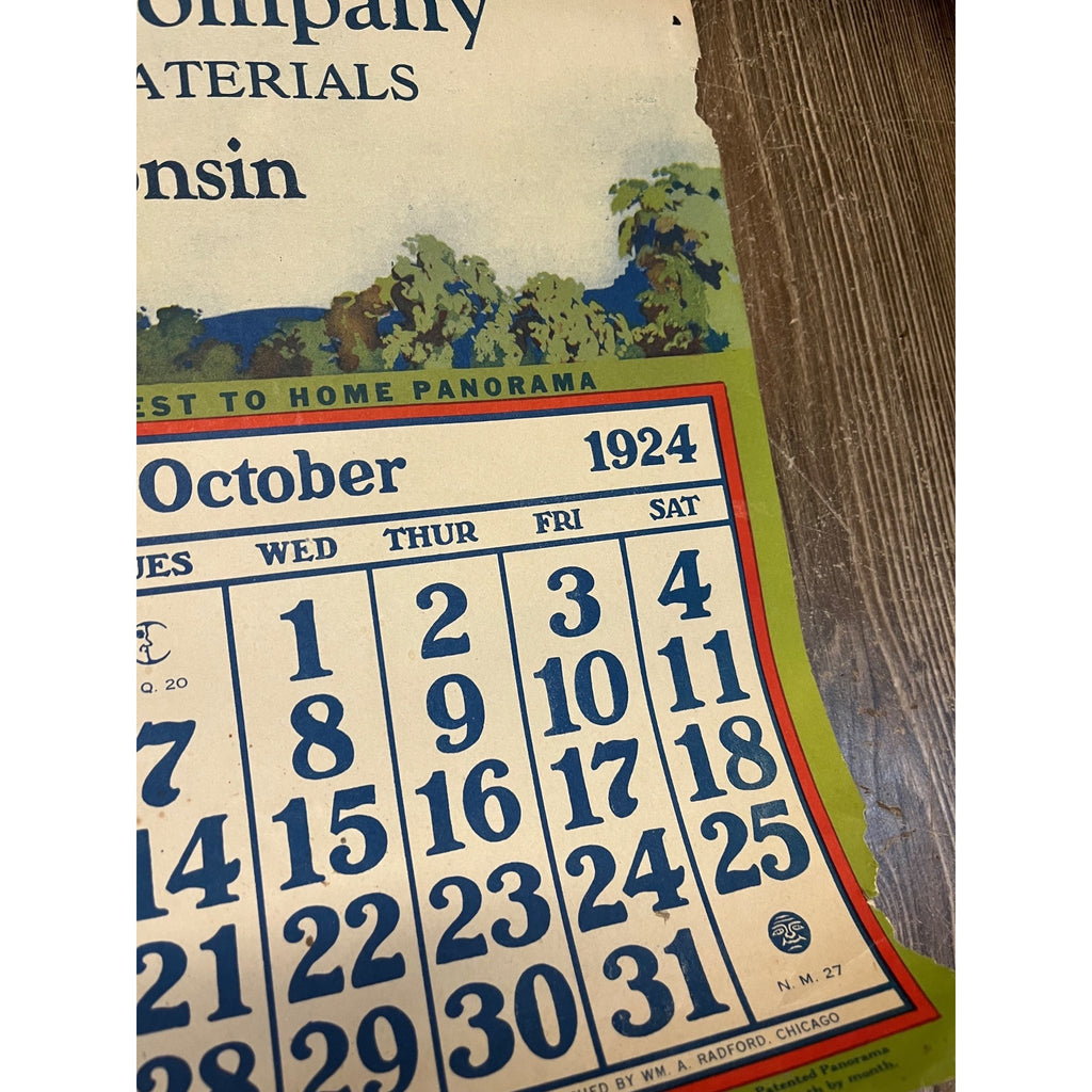 1920s Advertising Calendar Poster Fuller Goodman Farm Barn Dairy Scene