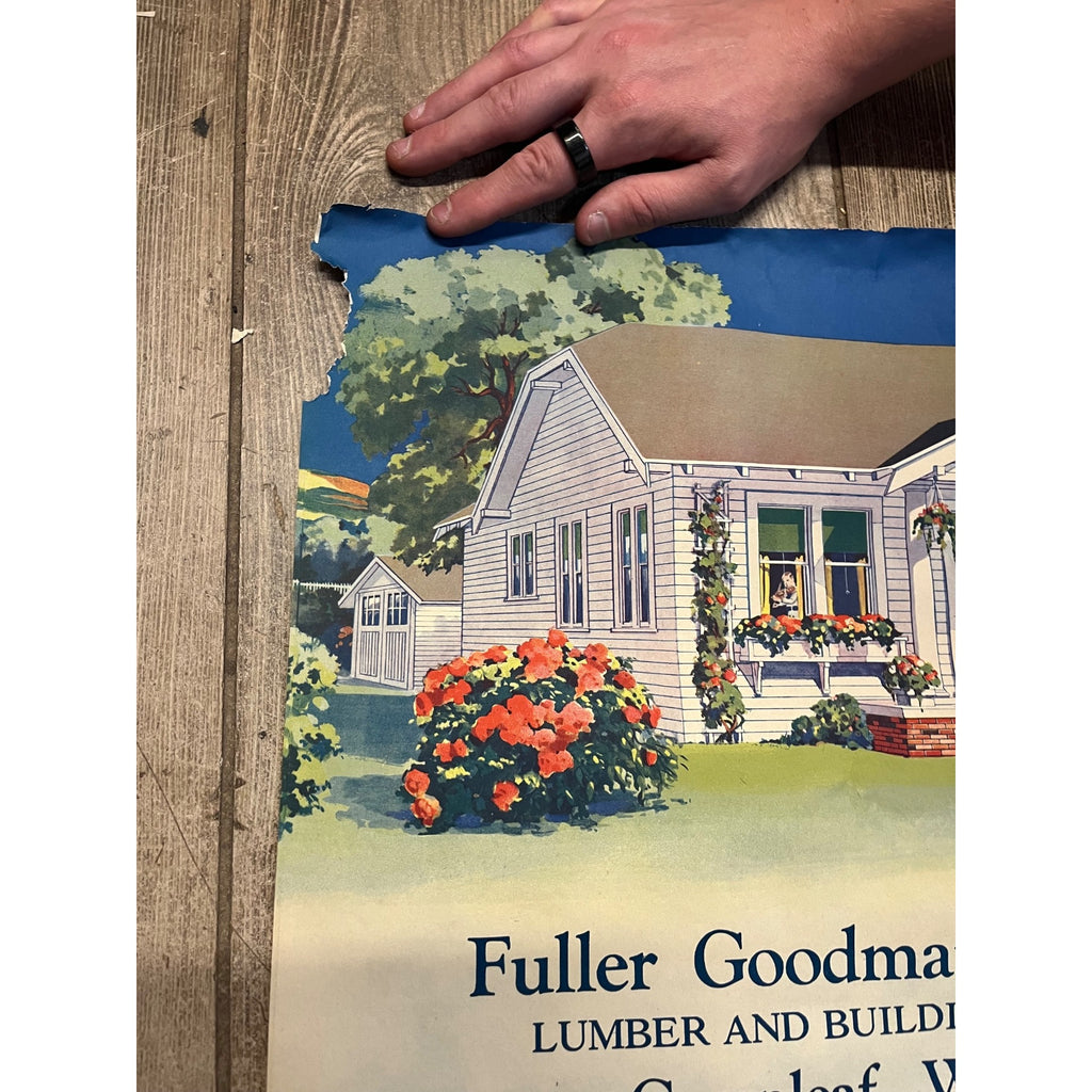 1920s Advertising Calendar Poster Fuller Goodman Farm Barn Dairy Scene