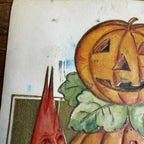 Vintage Halloween Postcard Anthropomorphic JOL Veggies