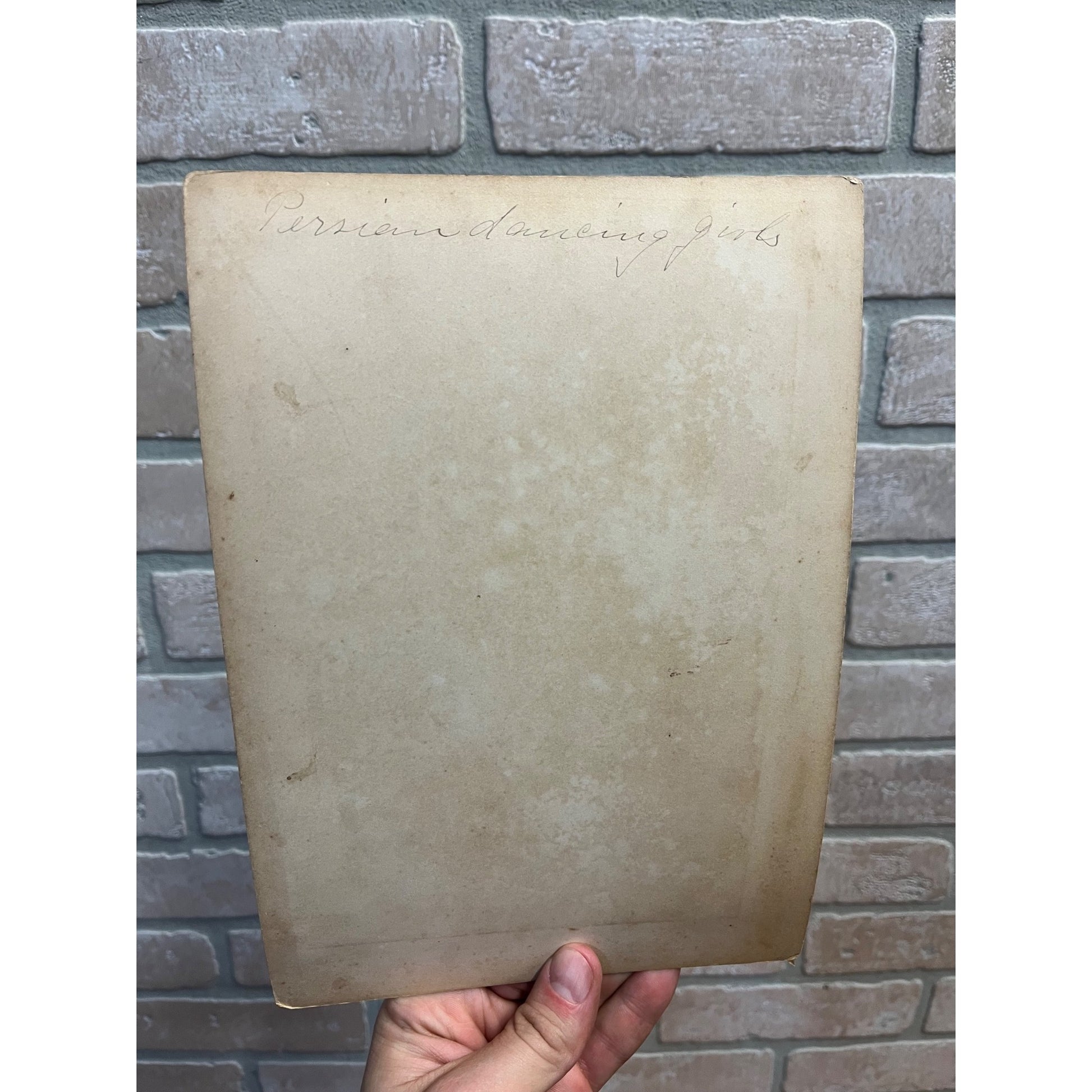 Antique Unique Cabinet Photo Dancing Persian Girls Kimball Hall Chicago 10" x 7"