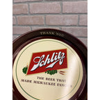 Vintage Schlitz Beer Round Serving Tray "Thank You" Milwaukee Metal 13"