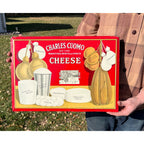 RARE Vintage Early 1900s Charles Cuomo Cheese New York TOC Advertising Sign