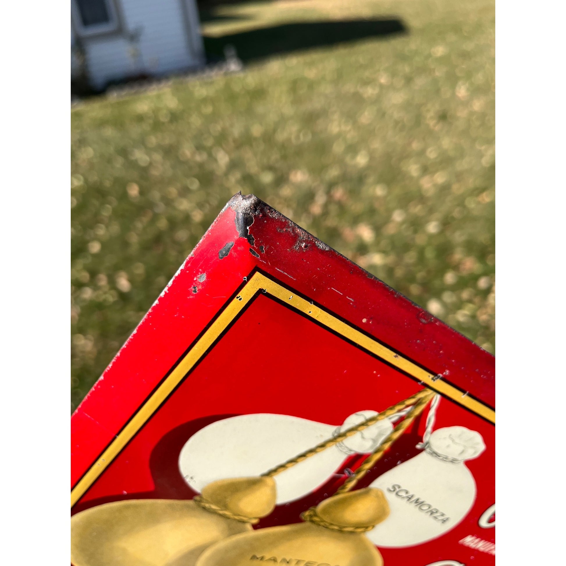 RARE Vintage Early 1900s Charles Cuomo Cheese New York TOC Advertising Sign