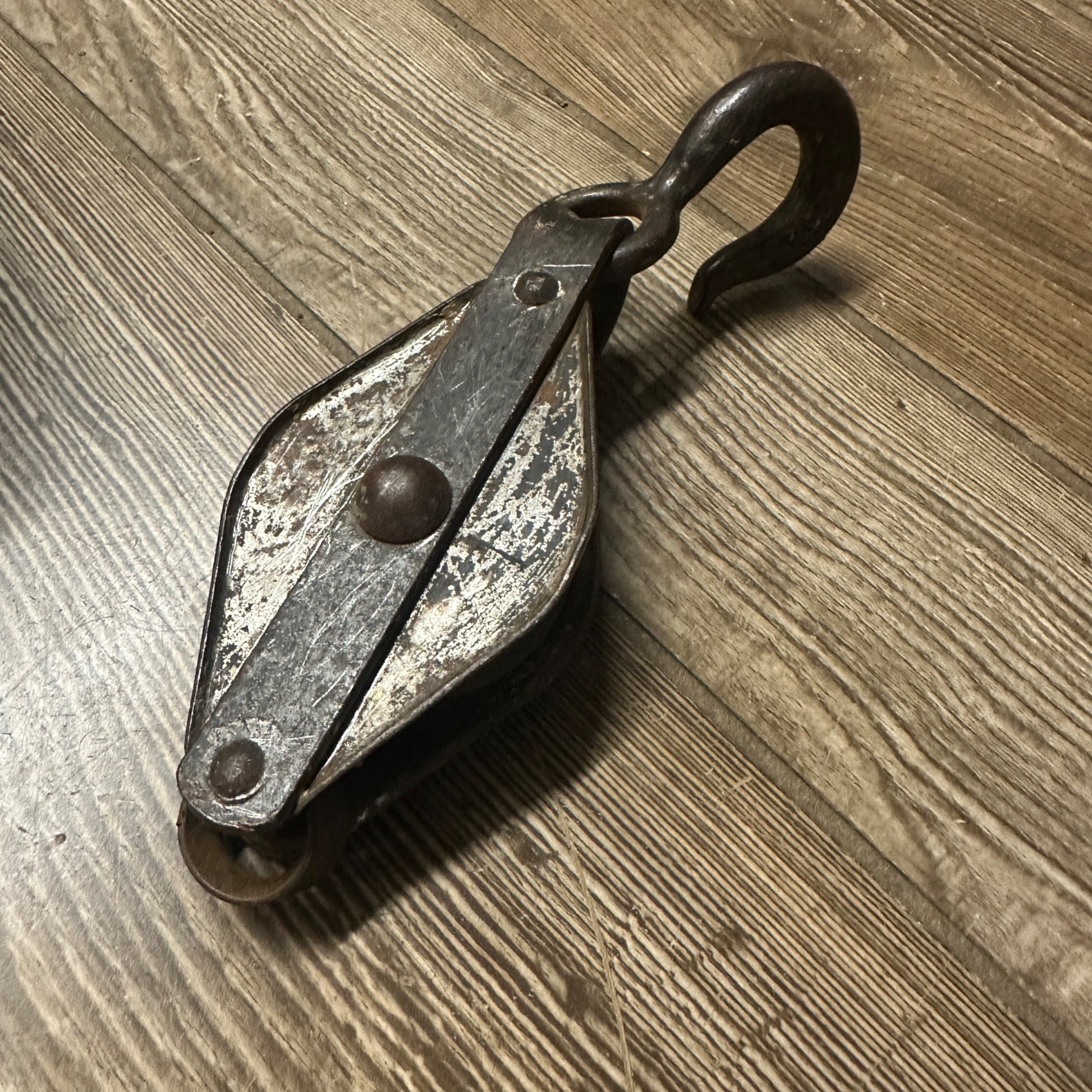 Vintage Steel 8" Block Pulley Industrial Rustic Steampunk Decor