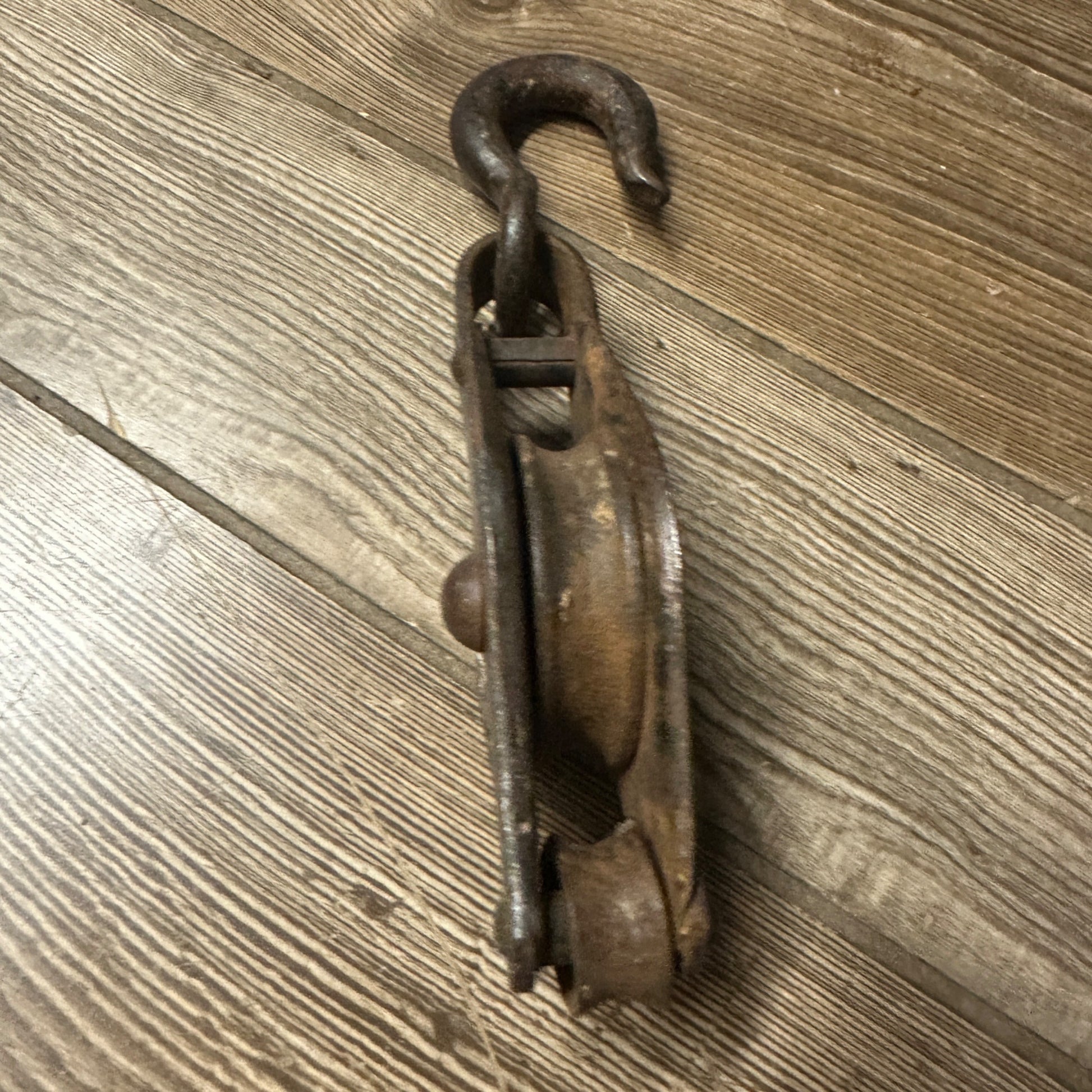 Vintage Steel 8" Block Pulley Industrial Rustic Steampunk Decor
