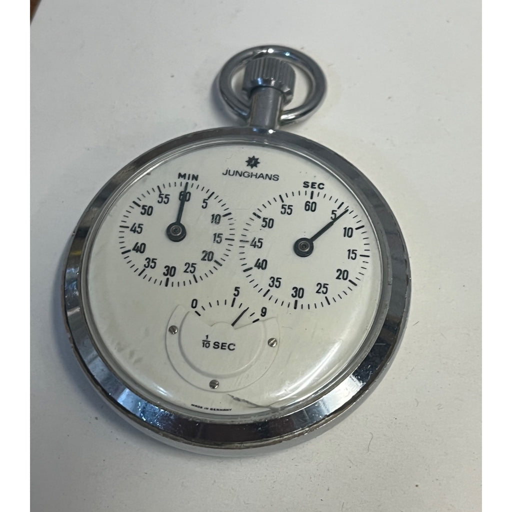 Vintage Junghans German Mechanical Pocket Stop Watch Timer - Works