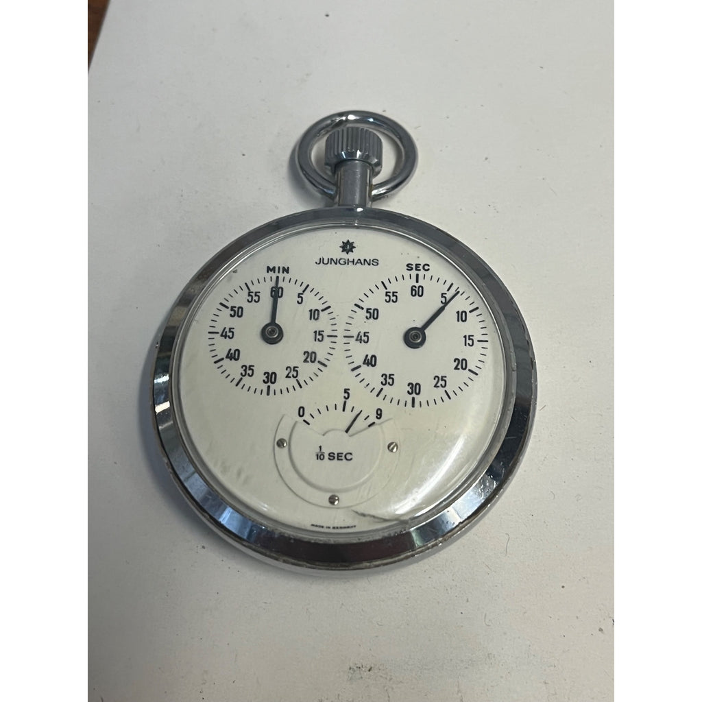 Vintage Junghans German Mechanical Pocket Stop Watch Timer - Works