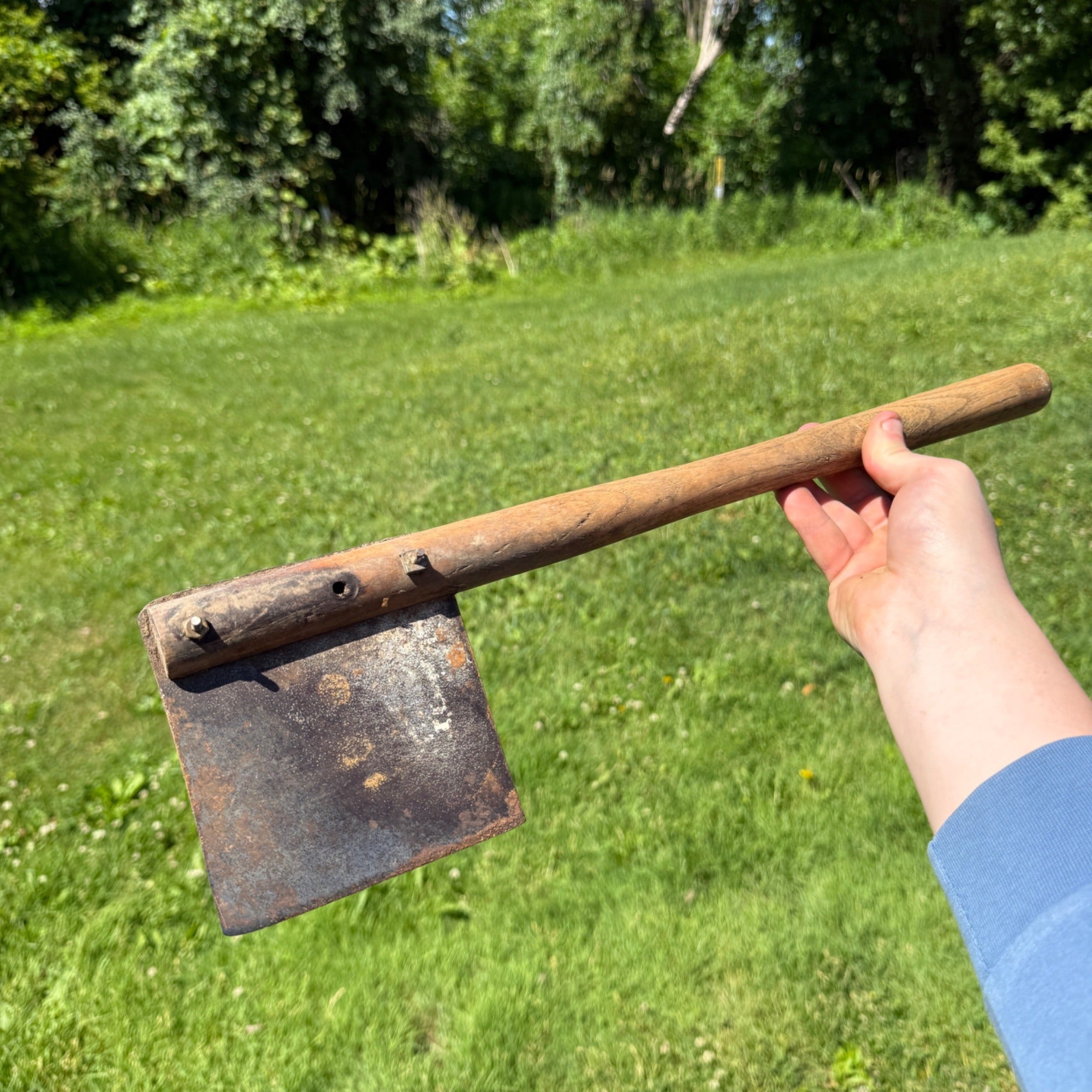 Vintage Rustic Hand-Forged Iron Wood Harvesting Tool Cleaver Logging Tool 1800s