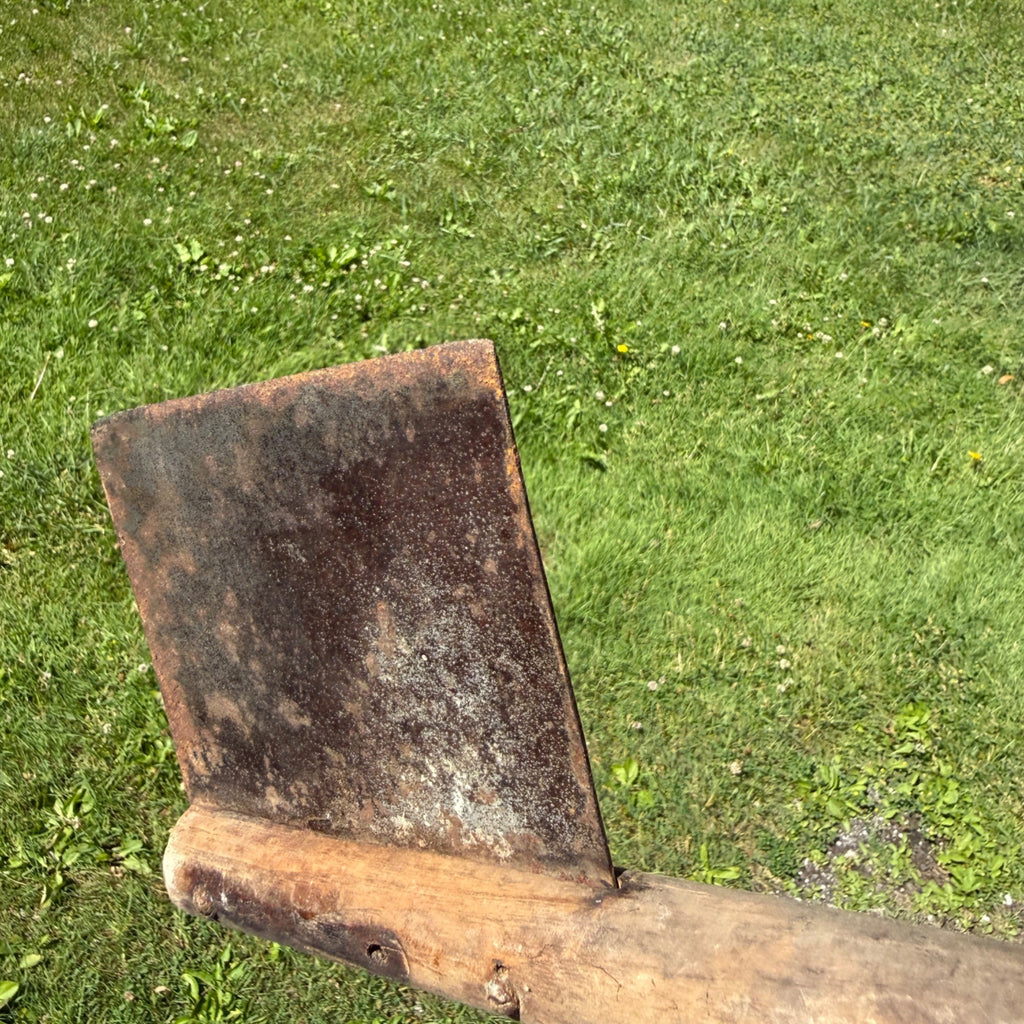 Vintage Rustic Hand-Forged Iron Wood Harvesting Tool Cleaver Logging Tool 1800s