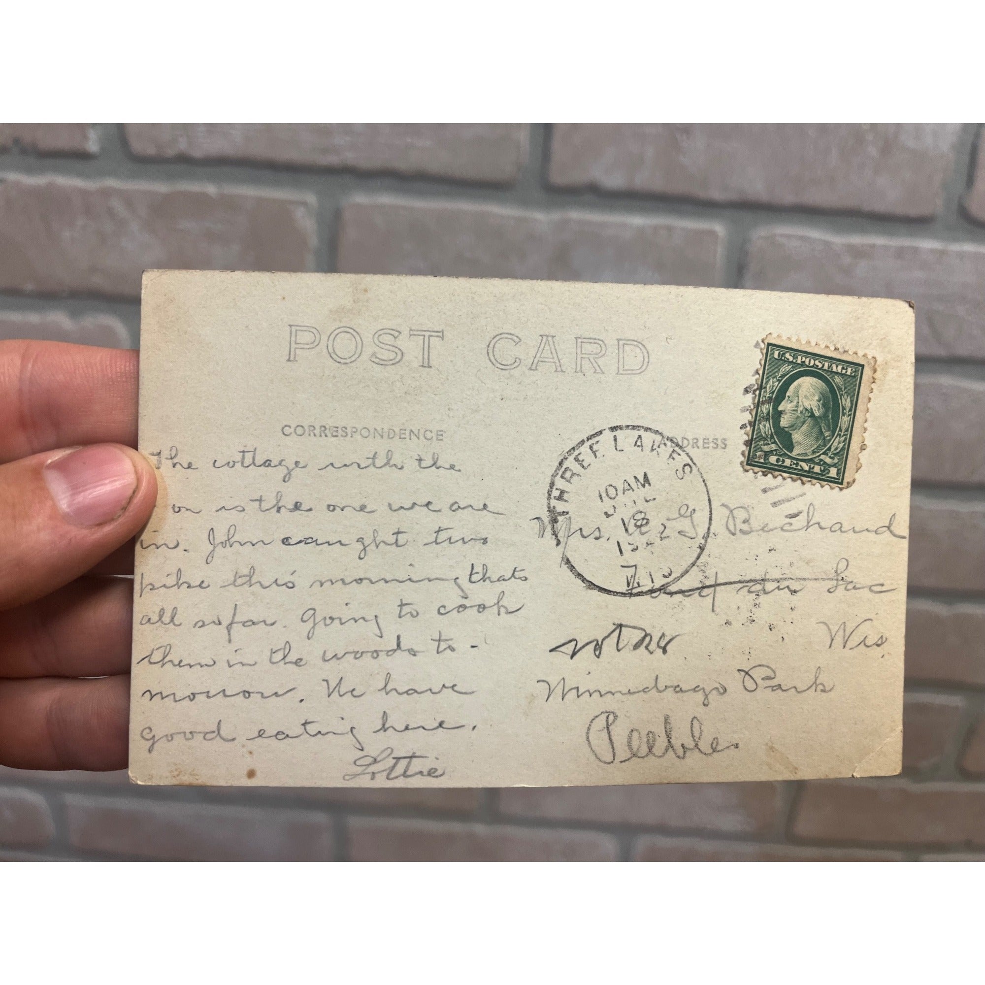 Three Lakes Wisconsin Pleasant View Resorts Wis WI RPPC Postcard Cottages