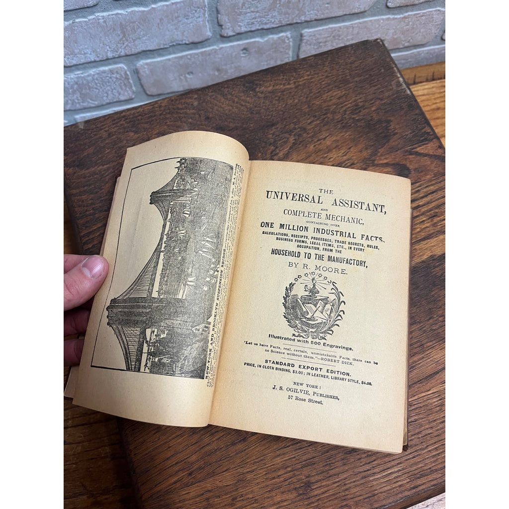 The Universal Assistant or 1,000,000 Industrical Facts Hardcover Book Antique