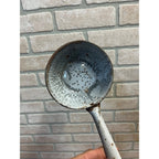 Antique Primitive Grey Spatter/Swirl Graniteware Ladle/ Farmhouse Decor, Gray