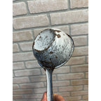 Antique Primitive Grey Spatter/Swirl Graniteware Ladle/ Farmhouse Decor, Gray