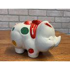 Vintage Shawnee Painted Ceramic Piggy Bank Mid-Century MCM Polka Dots