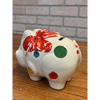 Vintage Shawnee Painted Ceramic Piggy Bank Mid-Century MCM Polka Dots