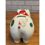 Vintage Shawnee Painted Ceramic Piggy Bank Mid-Century MCM Polka Dots