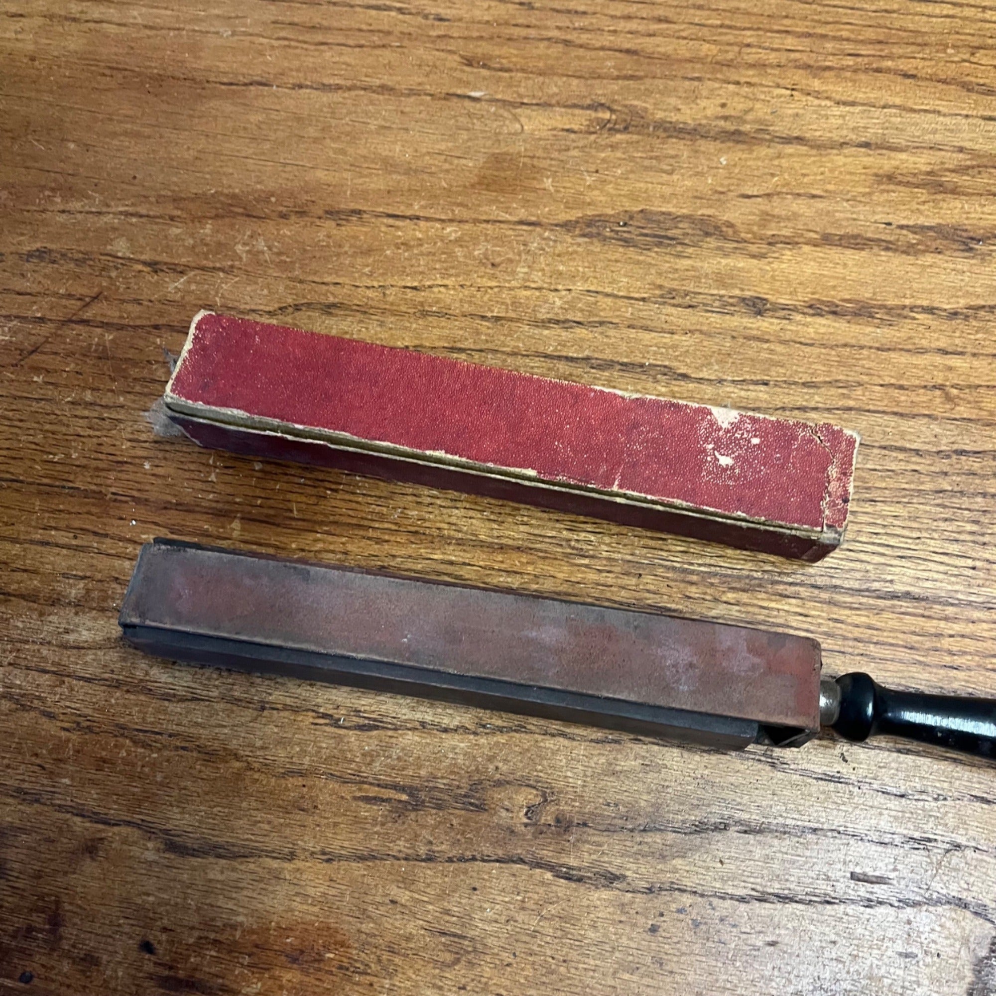 Vintage 1900s J.R. TORREY'S Razor Hone and strop Combination with Sleeve/ Box