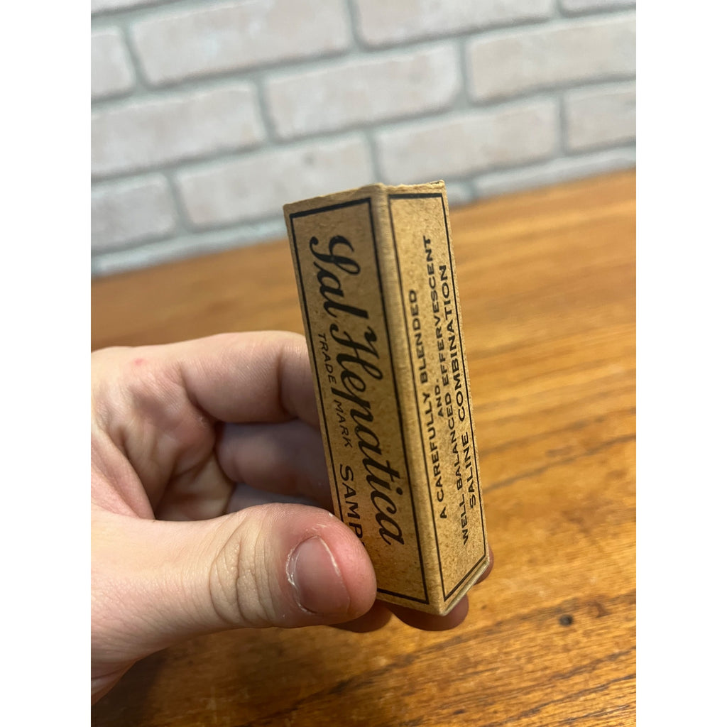 Vintage NOS 1930s Sal Hepatica Sample Glass Medicine Bottle & Box Laxative