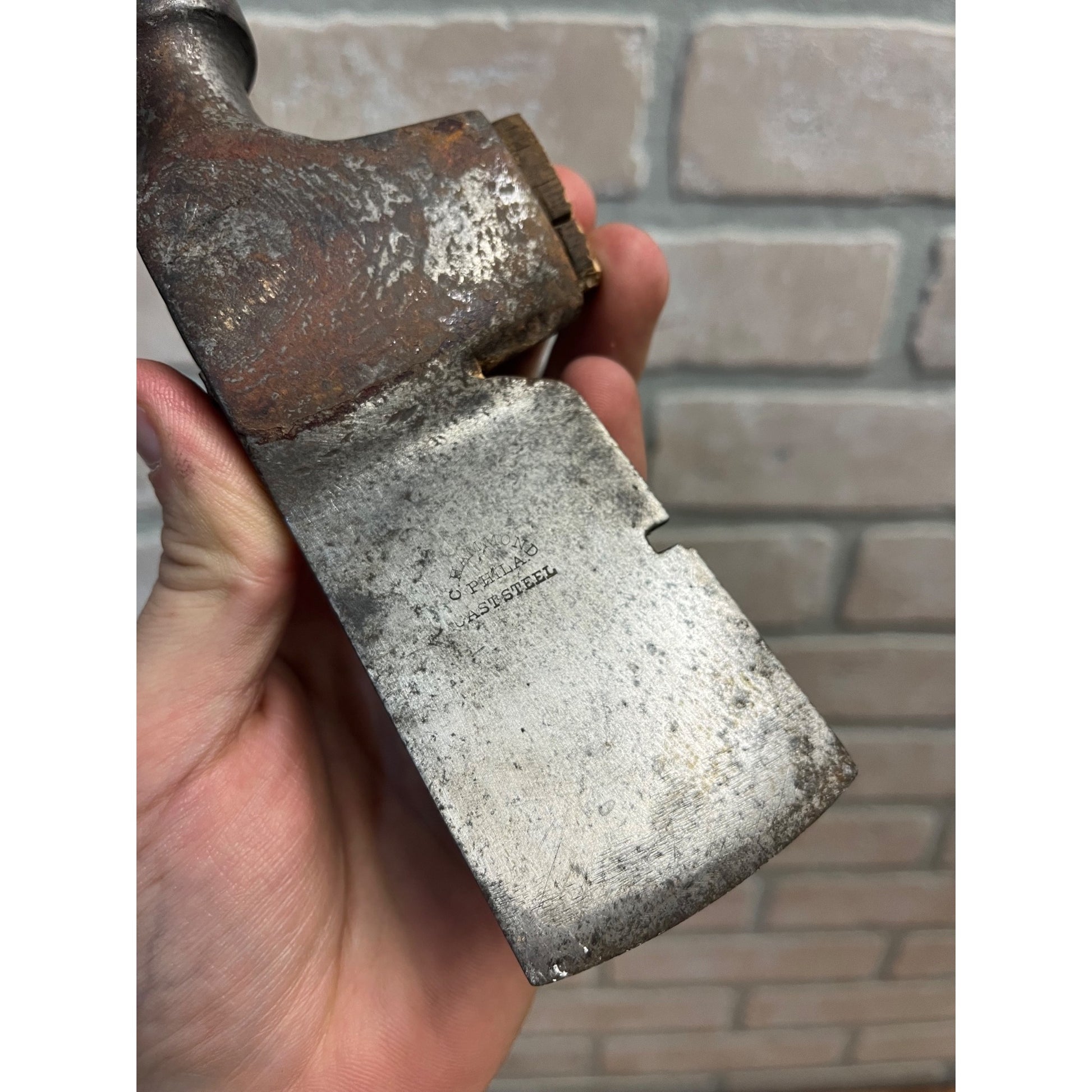 Vintage C. Hammond Philadelphia Single Bit Axe Head 1lb Hammer Lathing Tool