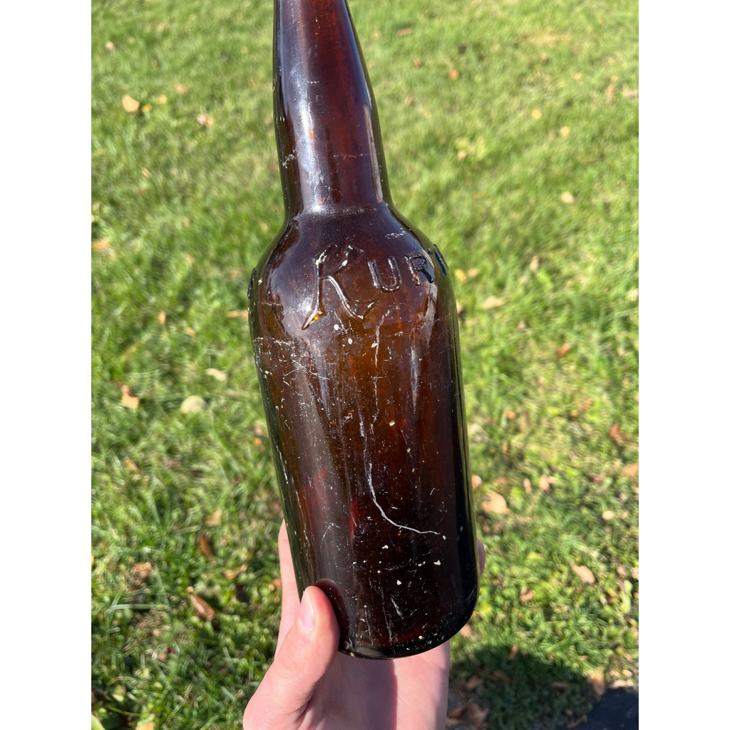 Vintage Kurth Brewing Co. Columbus Wisconsin QUART Pre-Pro Amber Beer Bottle