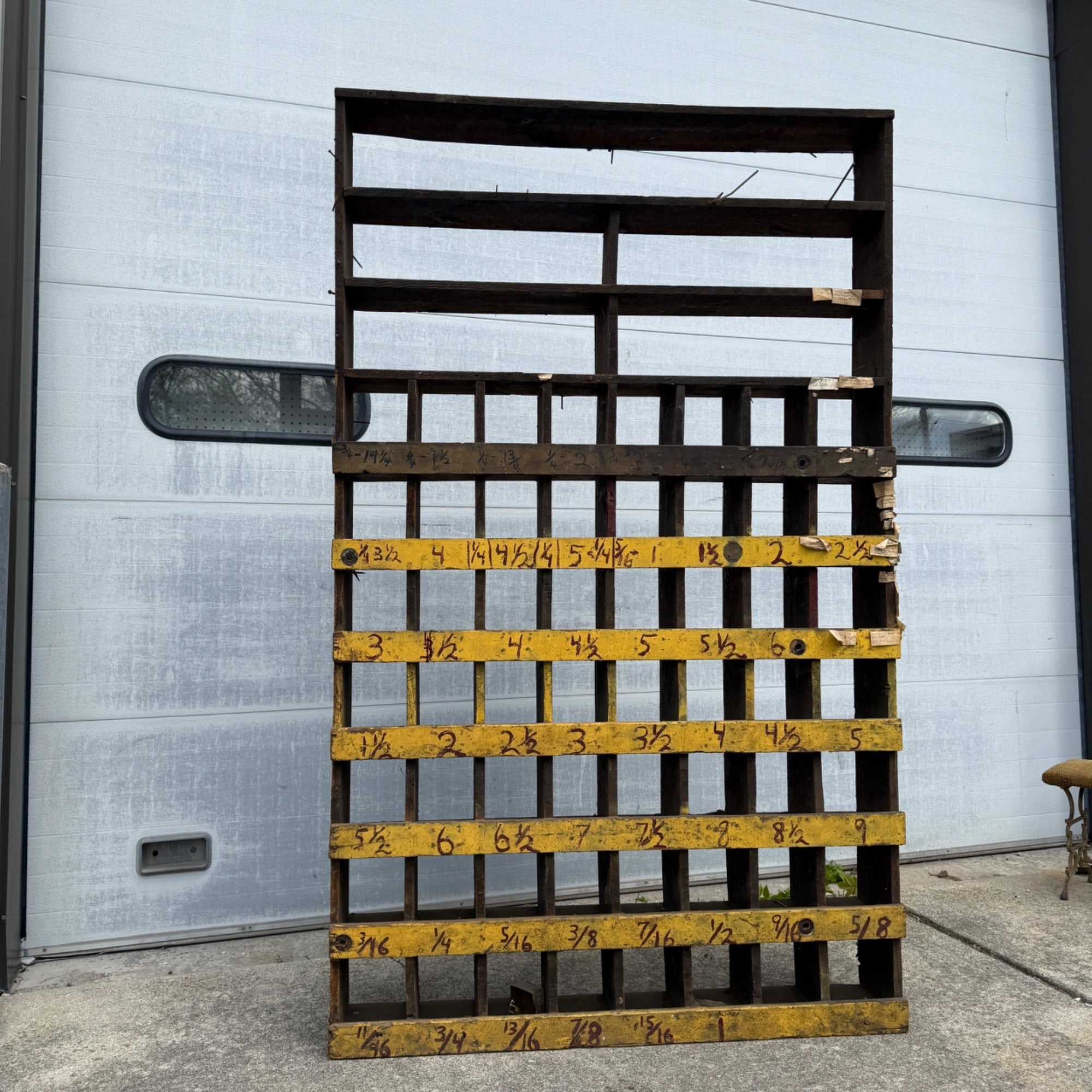 Vintage Industrial Wooden parts Divider Cubbies Bin Cabinet Steampunk
