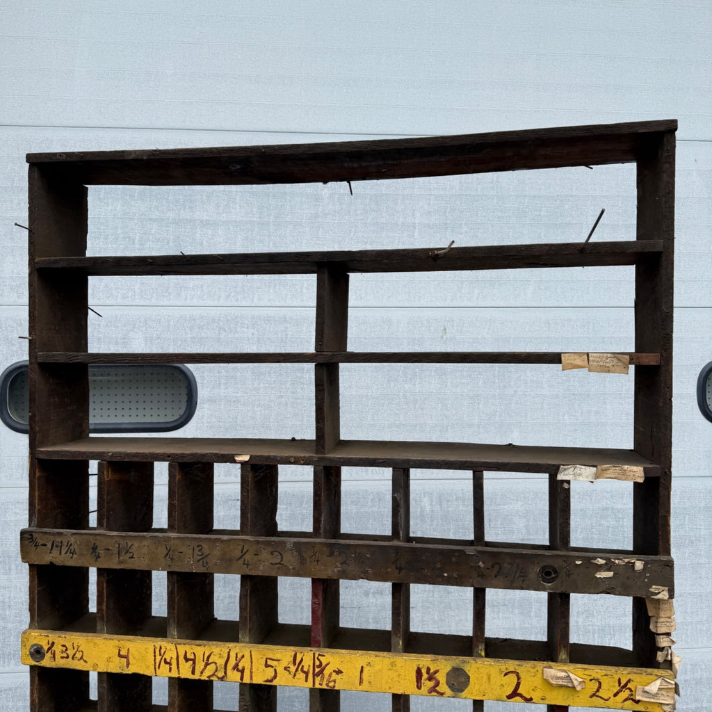 Vintage Industrial Wooden parts Divider Cubbies Bin Cabinet Steampunk