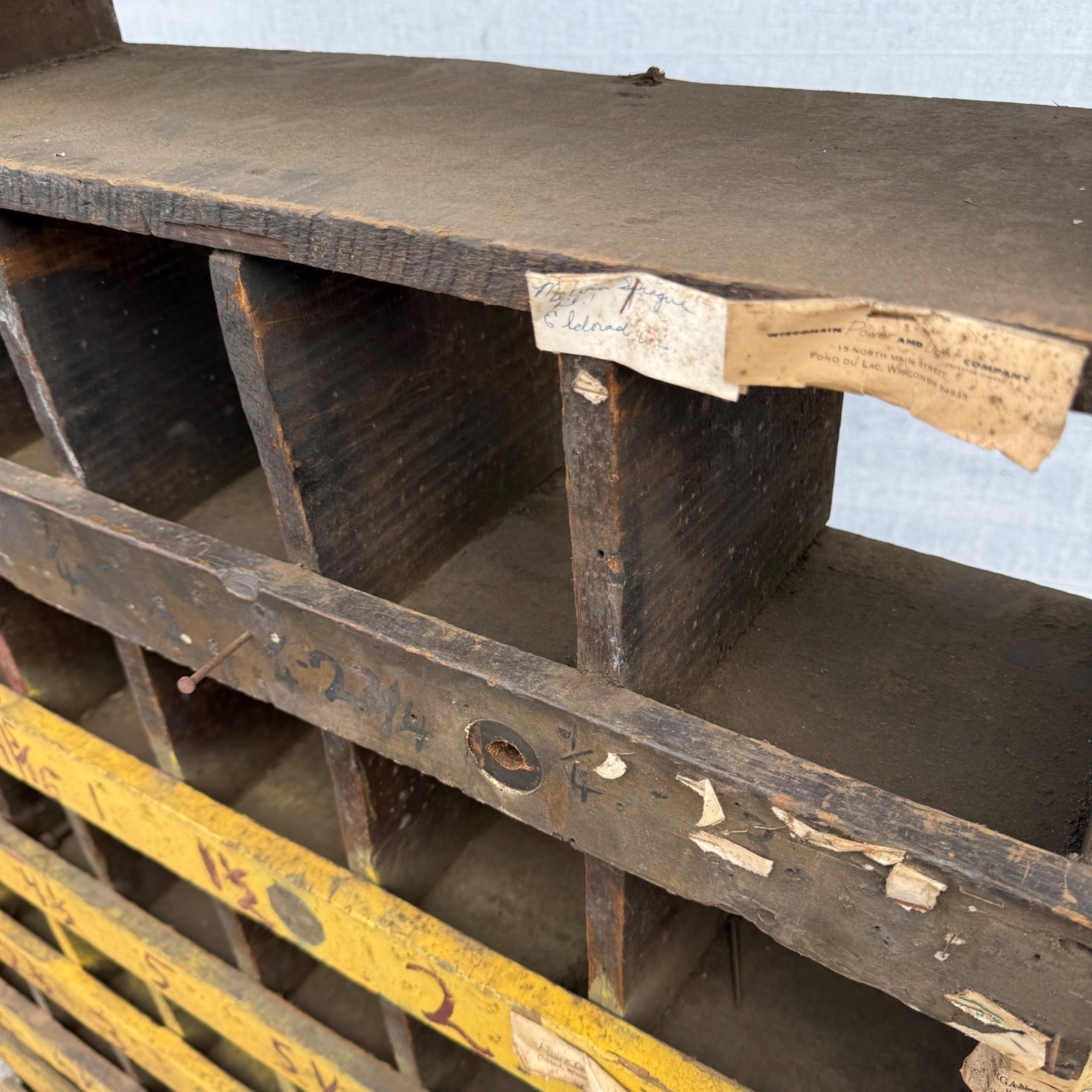 Vintage Industrial Wooden parts Divider Cubbies Bin Cabinet Steampunk
