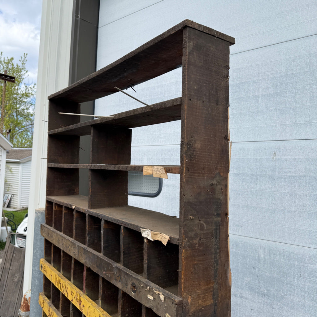 Vintage Industrial Wooden parts Divider Cubbies Bin Cabinet Steampunk