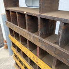 Vintage Industrial Wooden parts Divider Cubbies Bin Cabinet Steampunk