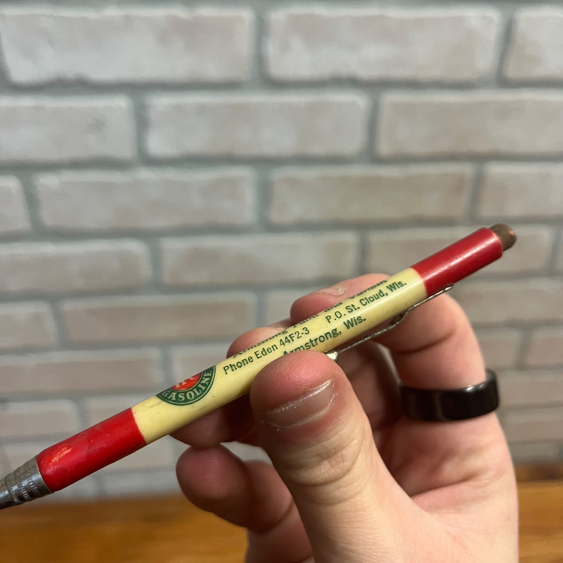 Vintage Sinclair Oil Service Station Advertising Pencil - Armstrong Wisconsin