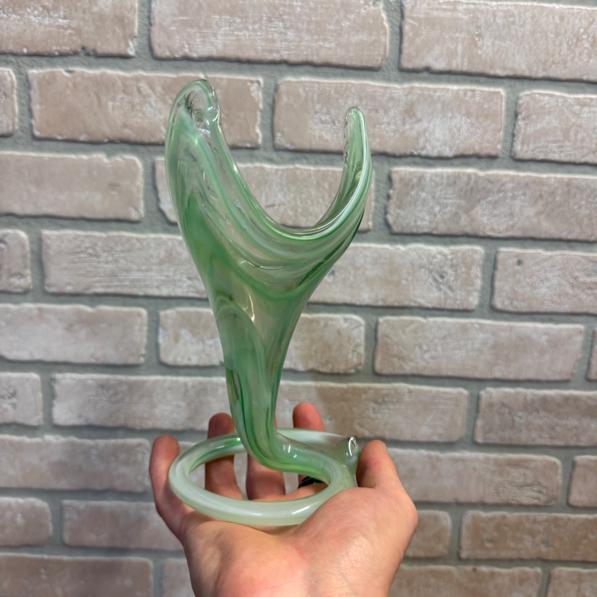 Vintage 1960s Murano Art Glass Mid-Century Vase Dish Decor Unmarked