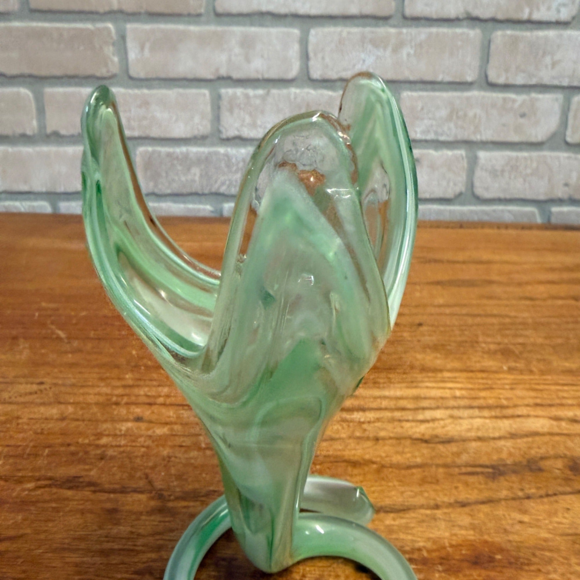 Vintage 1960s Murano Art Glass Mid-Century Vase Dish Decor Unmarked