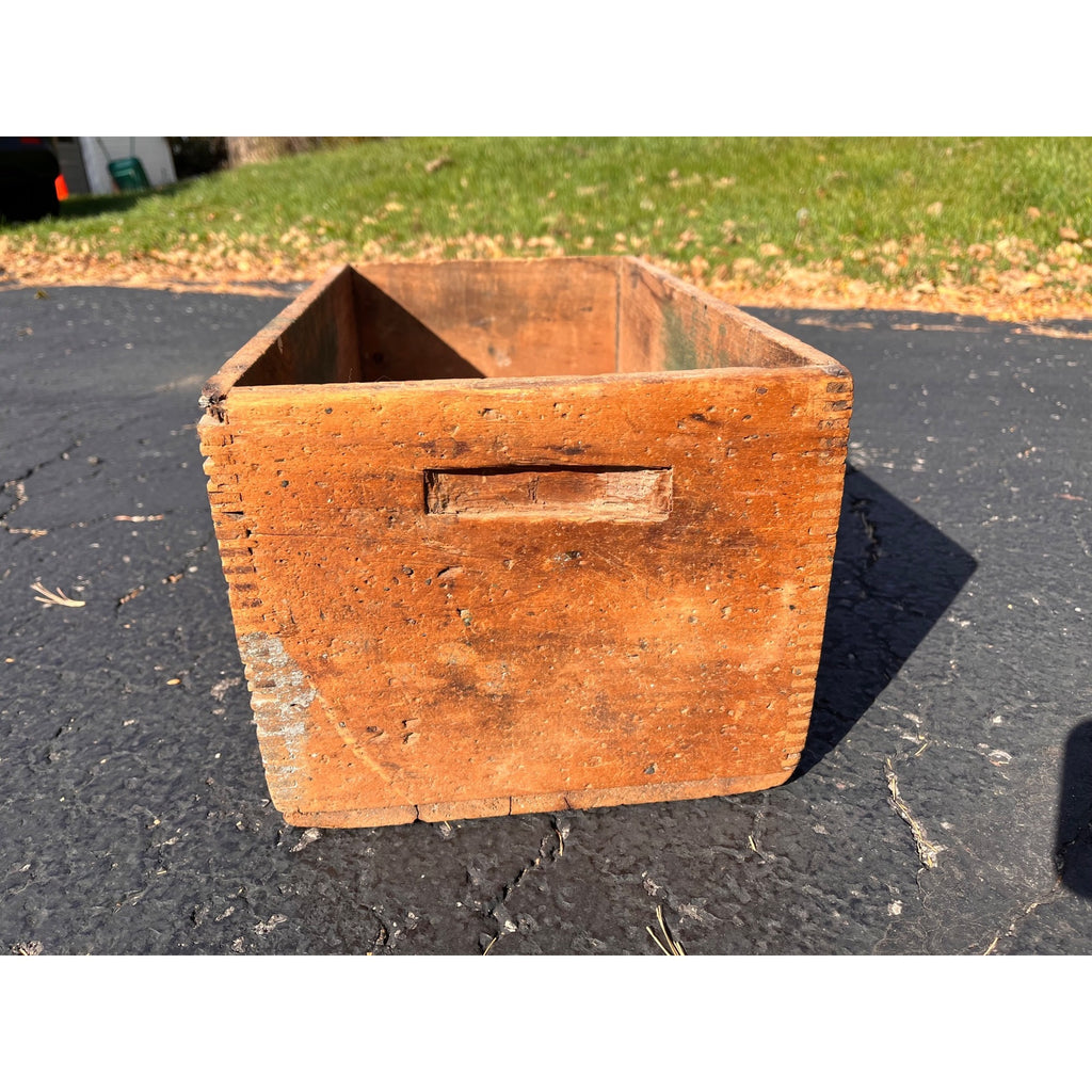 Antique Primitive Baum's Horse & Stock Food Wooden Shipping Crate Wood Box