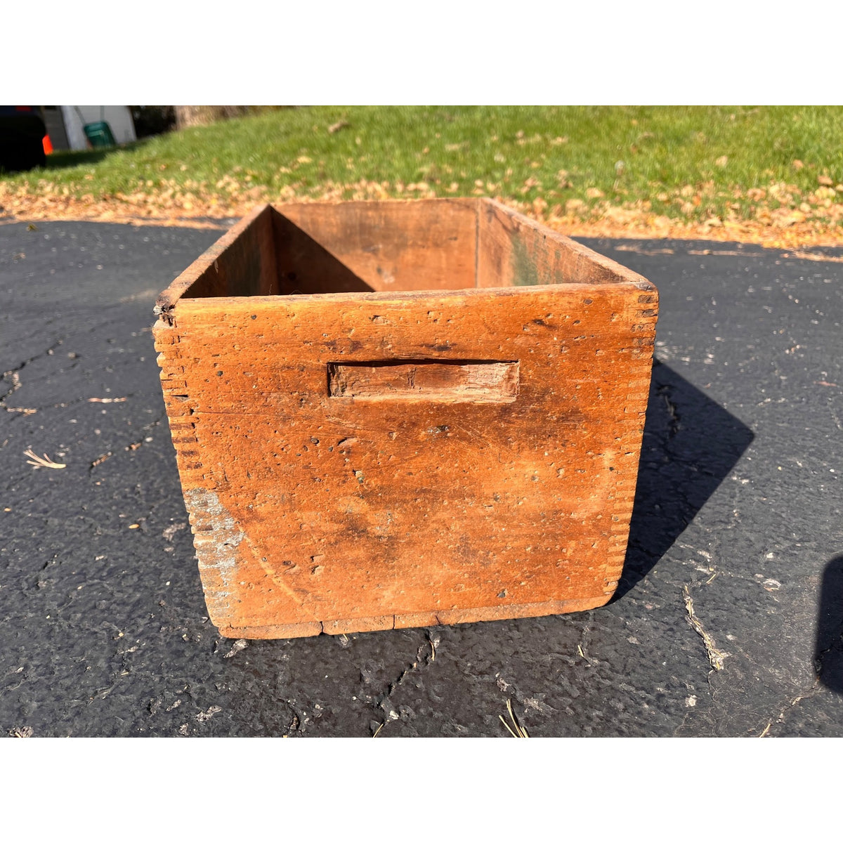 Antique Primitive Baum's Horse & Stock Food Wooden Shipping Crate Wood Box