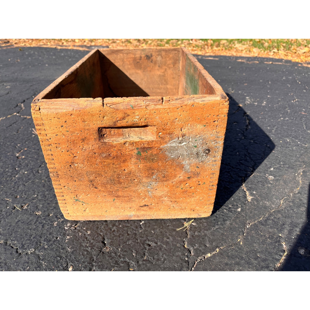 Antique Primitive Baum's Horse & Stock Food Wooden Shipping Crate Wood Box