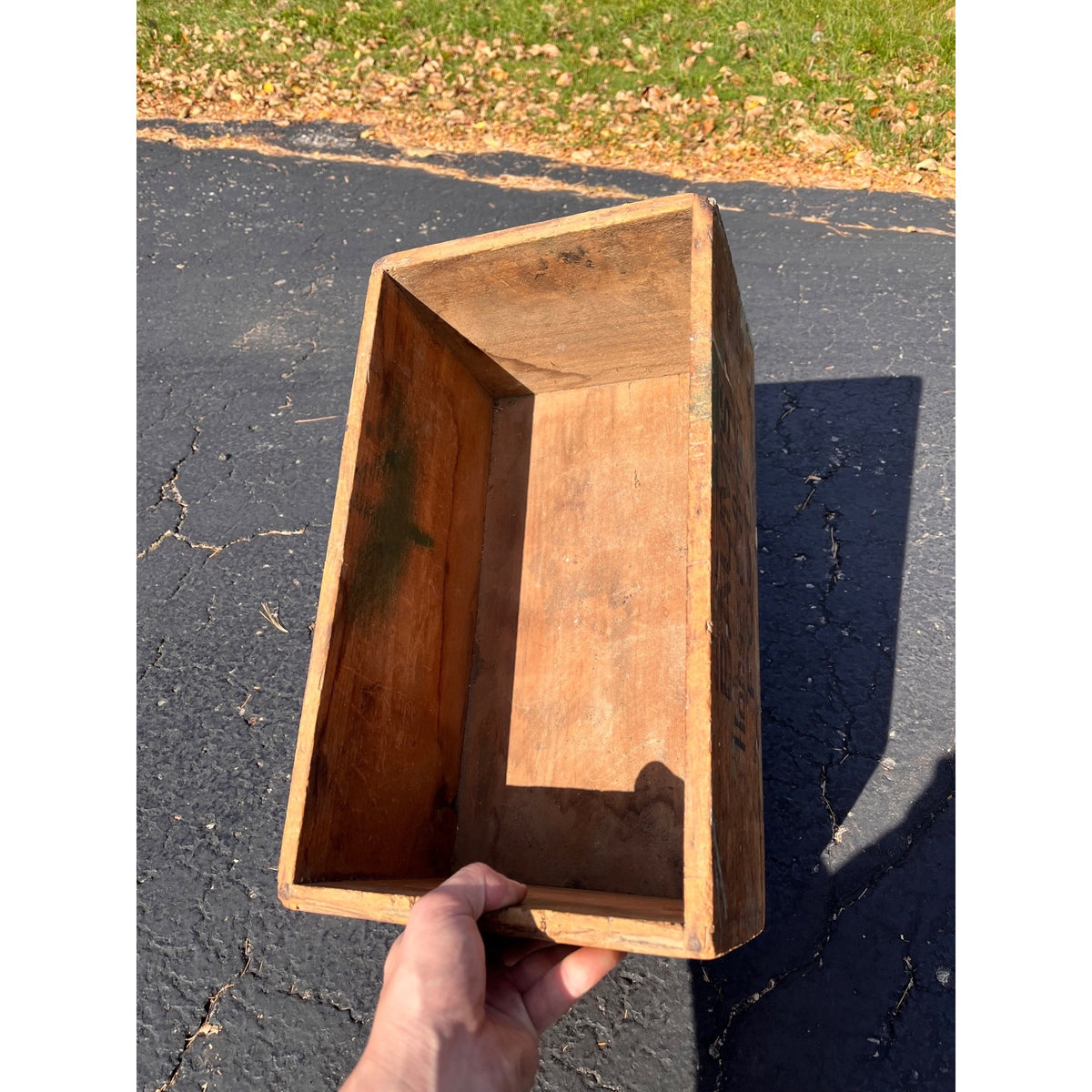 Antique Primitive Baum's Horse & Stock Food Wooden Shipping Crate Wood Box