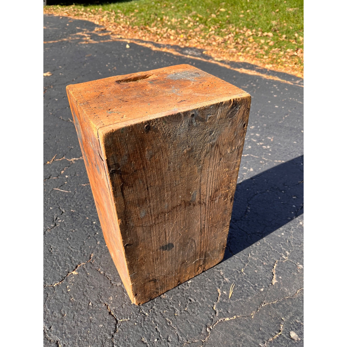 Antique Primitive Baum's Horse & Stock Food Wooden Shipping Crate Wood Box