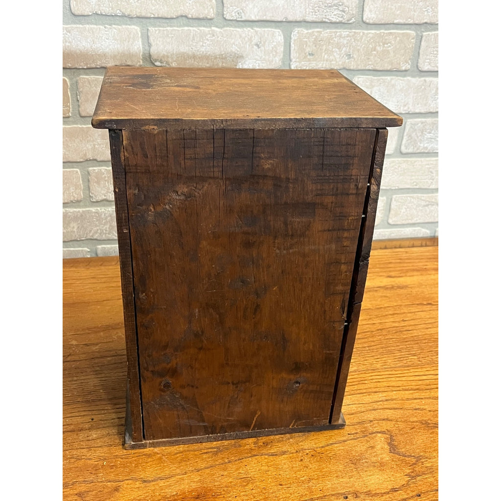 Antique 19th c. Tramp Art Carved Wooden Dresser Chest Cabinet Americana Folk Art
