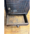 Antique 19th c. Tramp Art Carved Wooden Dresser Chest Cabinet Americana Folk Art