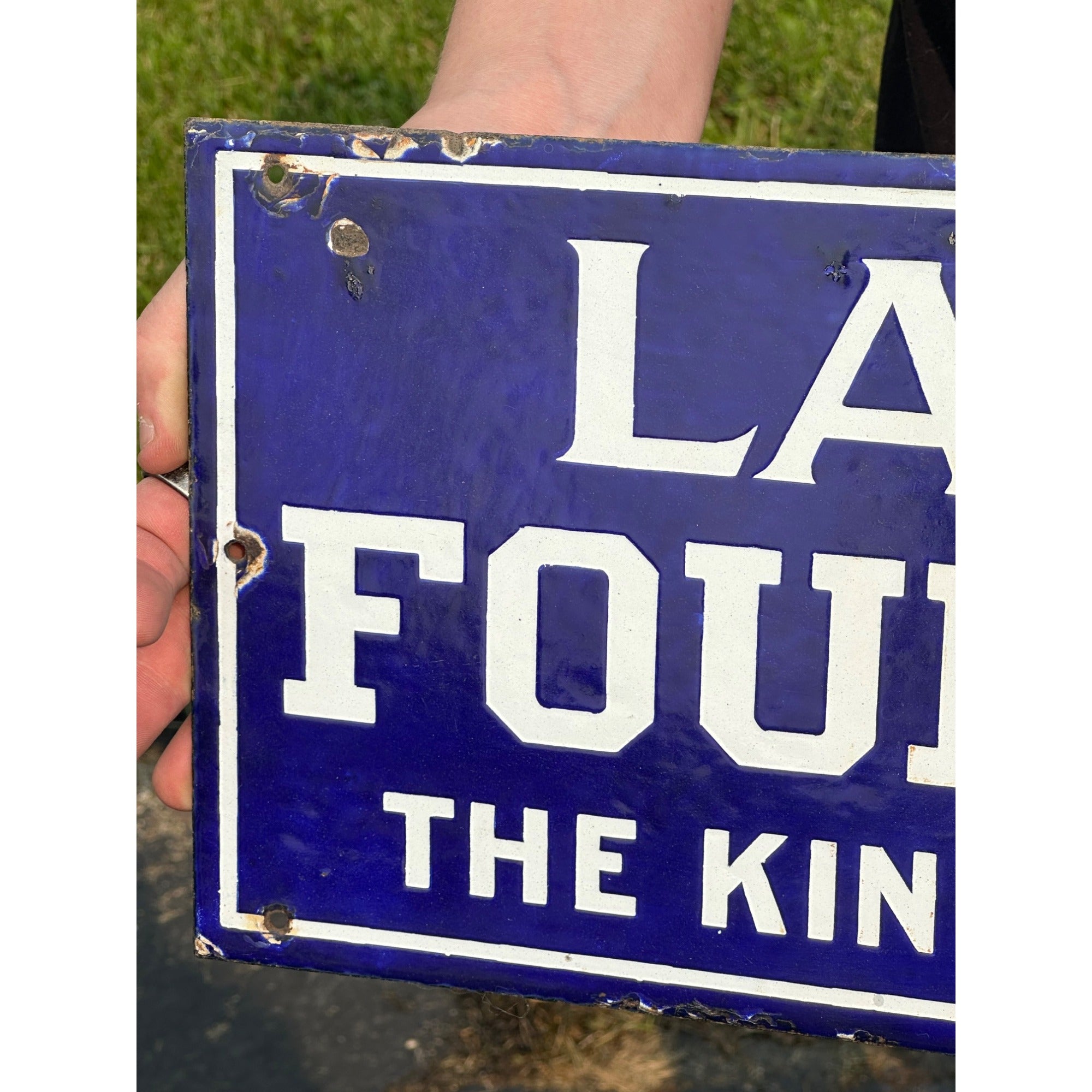 RARE Vintage 1920s Laughlin Fountain Pen Porcelain Advertising Sign