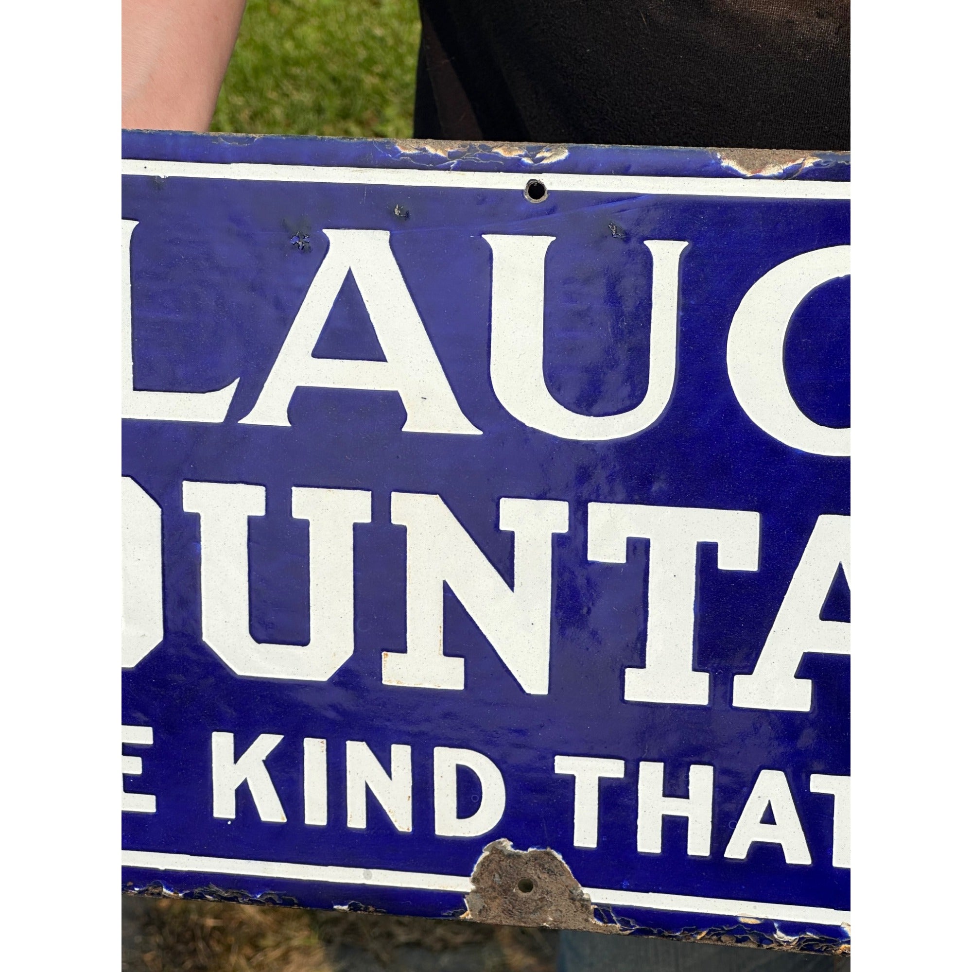 RARE Vintage 1920s Laughlin Fountain Pen Porcelain Advertising Sign