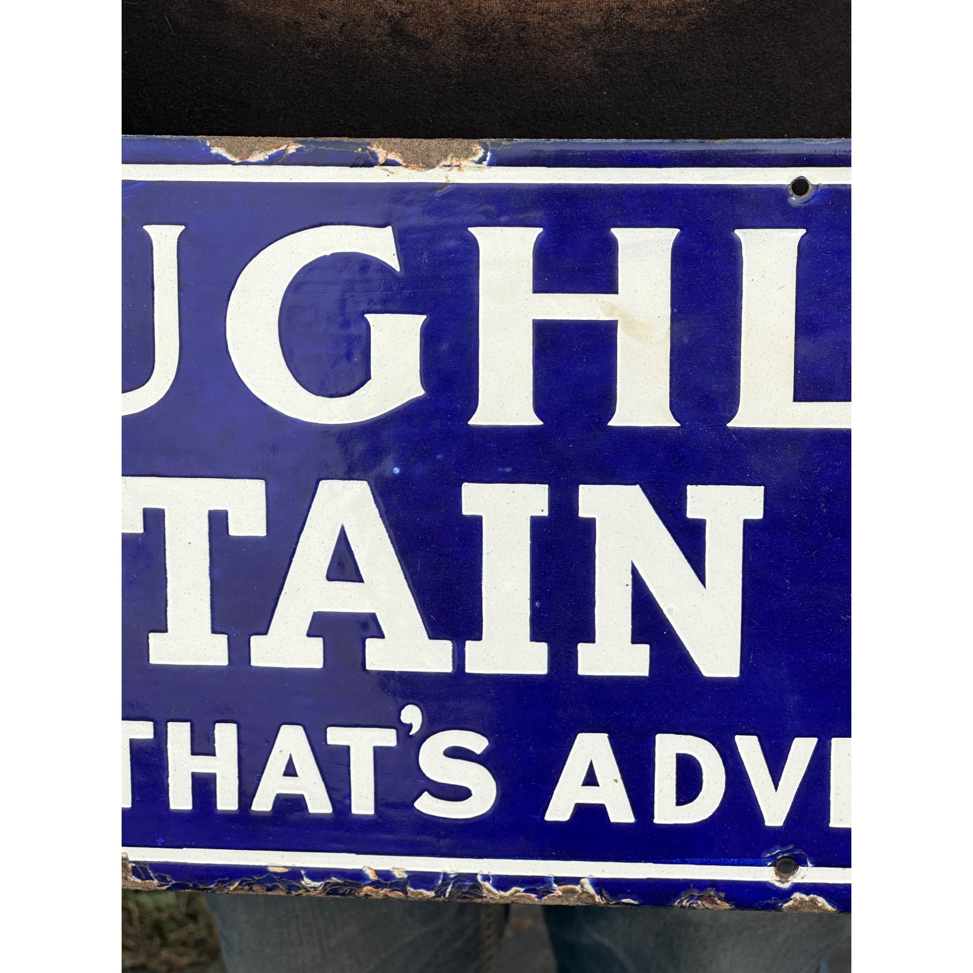 RARE Vintage 1920s Laughlin Fountain Pen Porcelain Advertising Sign