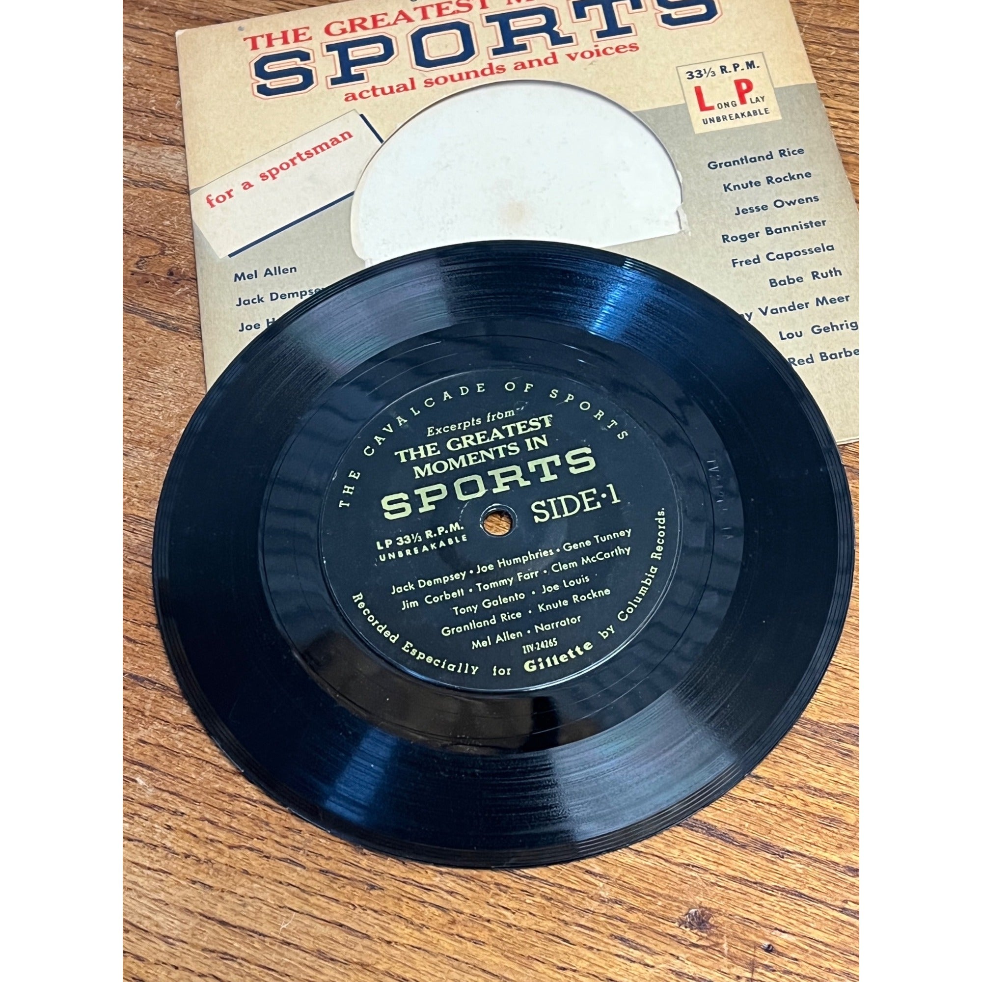 Vintage THE GREATEST MOMENTS IN SPORTS 33 1/3 LP Vinyl Record Columbia 24265